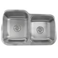 Nantucket Sinks 32 Inch 60/40 Double bowl Undermount Stainless Steel Kitchen Sink, 18 Gauge NS6040-18